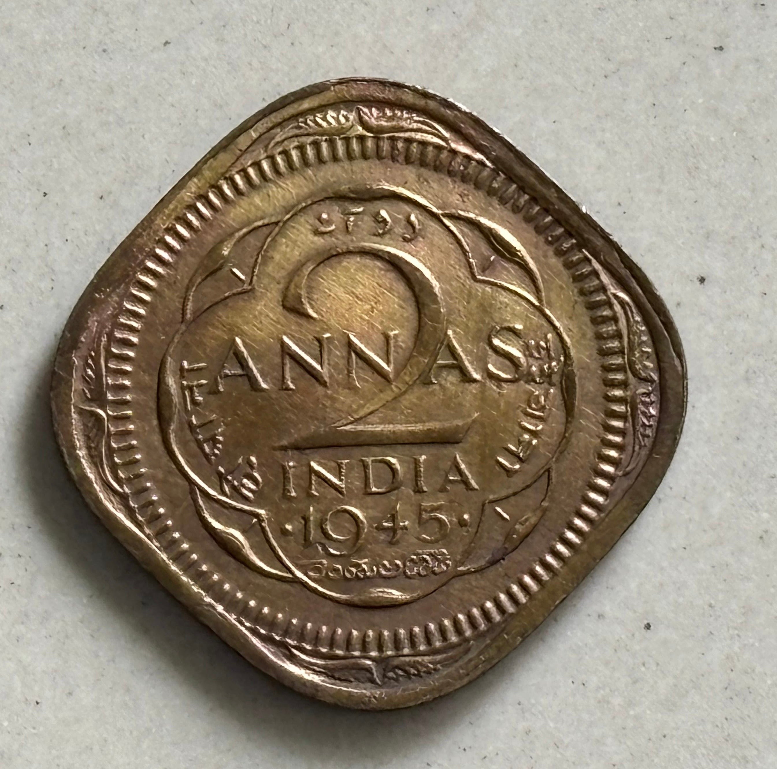 2 Annas copper coint