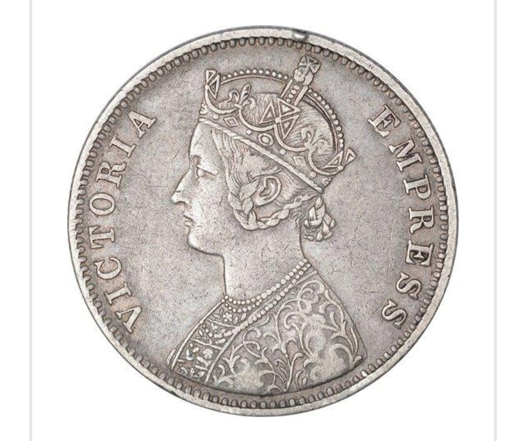 1897 Queen Victoria One Rupee Silver Coin – Rare British India Collectible