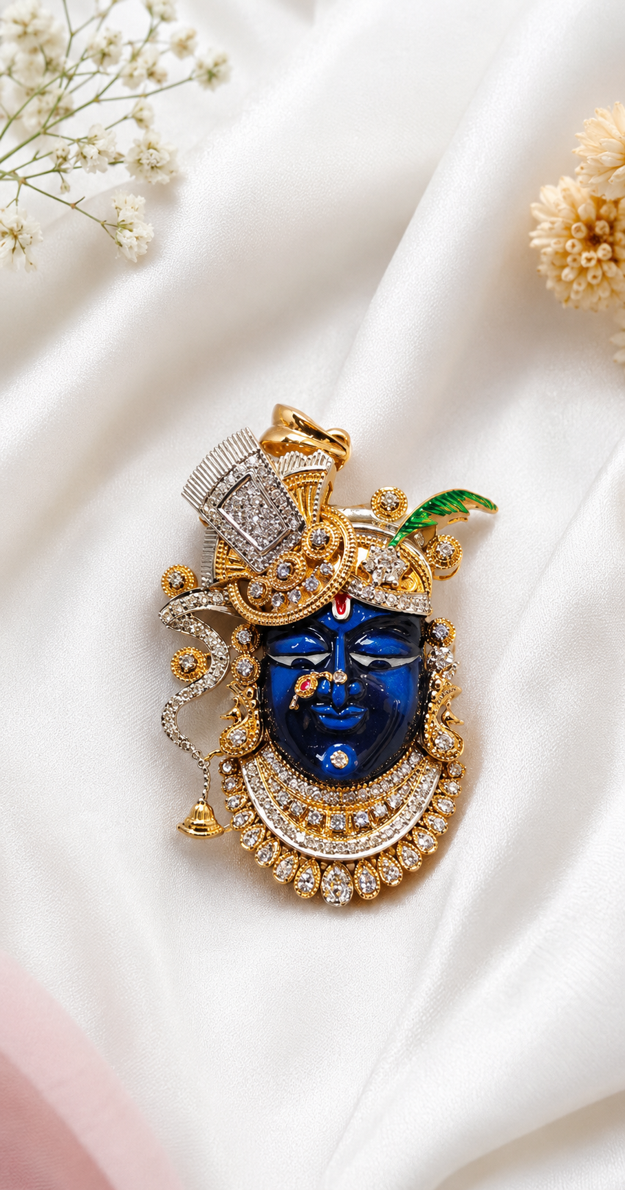 ✨ Premium 9 Carat Gold & Diamond Krishna Pendant ✨