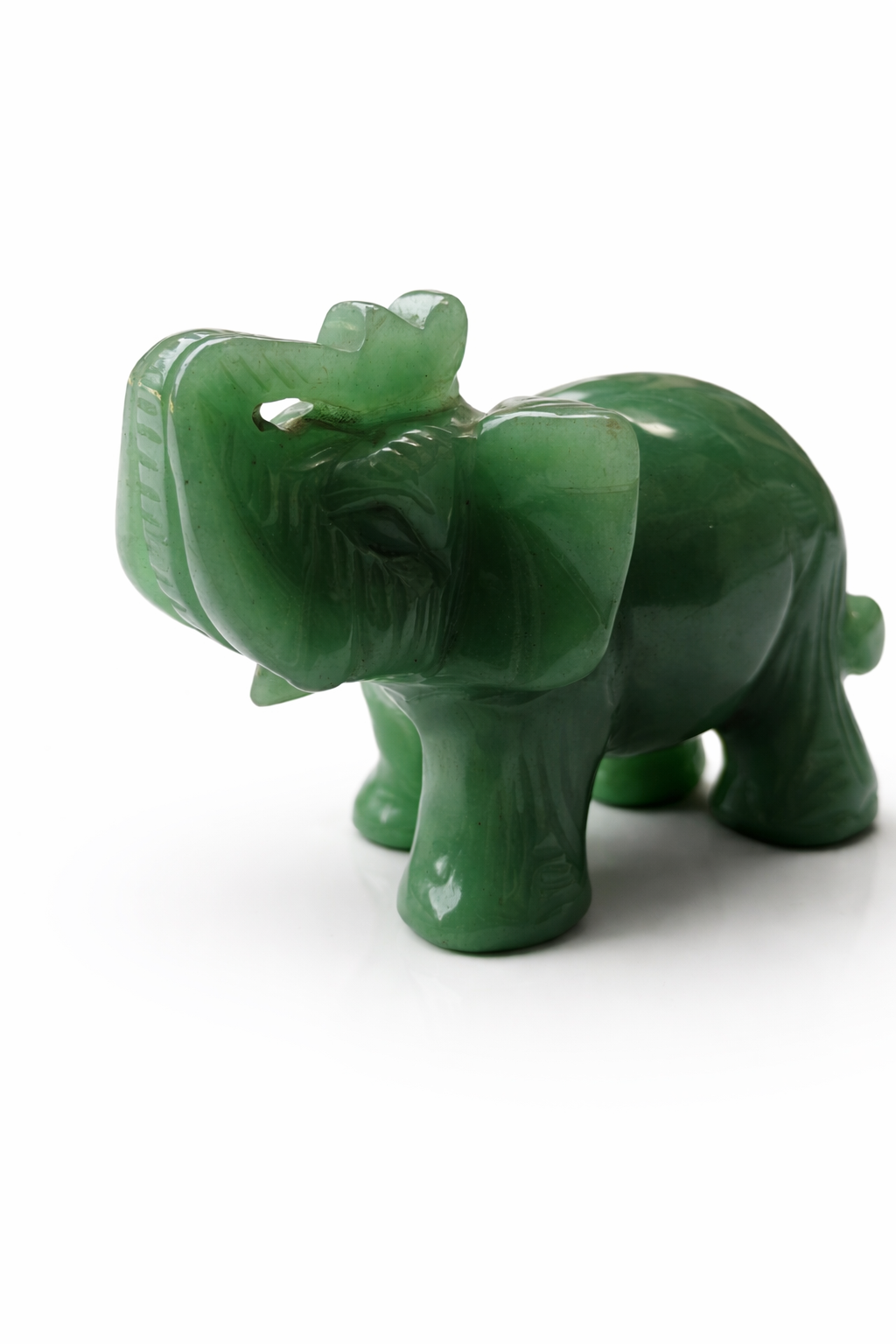 Green Aventurine Elephant – Hand Carved Lucky Feng Shui Idol