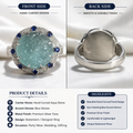 “Royal Designer Diamond Ring with Hand-Carved Aqua Stone – Exclusive Piece”