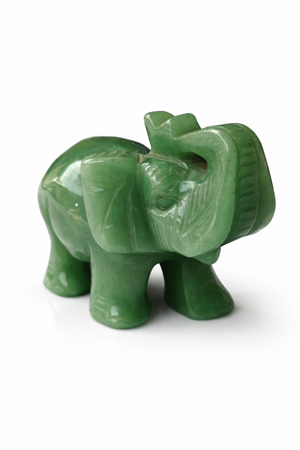 Green Aventurine Elephant – Hand Carved Lucky Feng Shui Idol