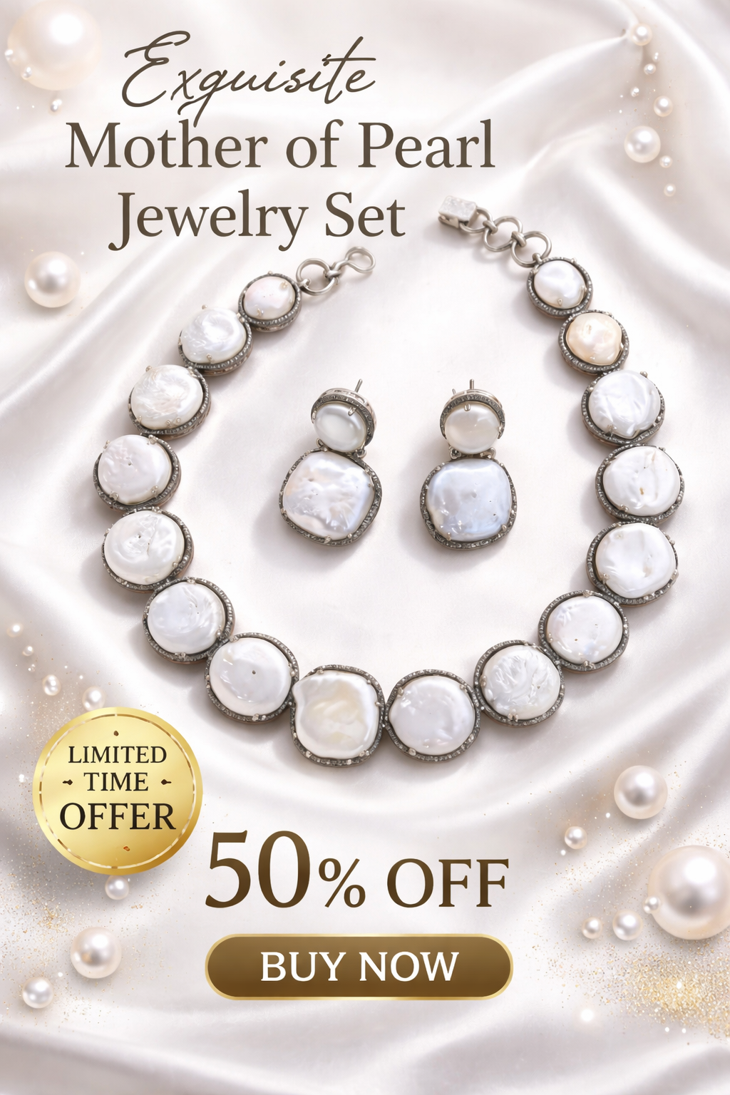 Pearl Jewellery Set in 92.5 Silver